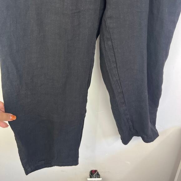 Match point usa black pull on loose fit Linen pants womens size large lagenlook - Picture 3 of 6
